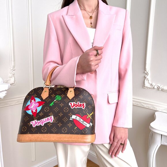 Authentic Louis Vuitton Alma Limited Edition Patches Monogram Canvas PM B0870 - Picture 4 of 16